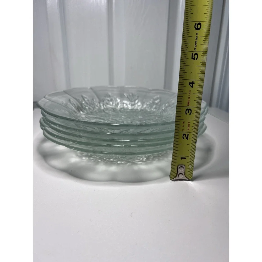 5 Vtg Clear Glass Dinner Plates Pasari Indonesia 